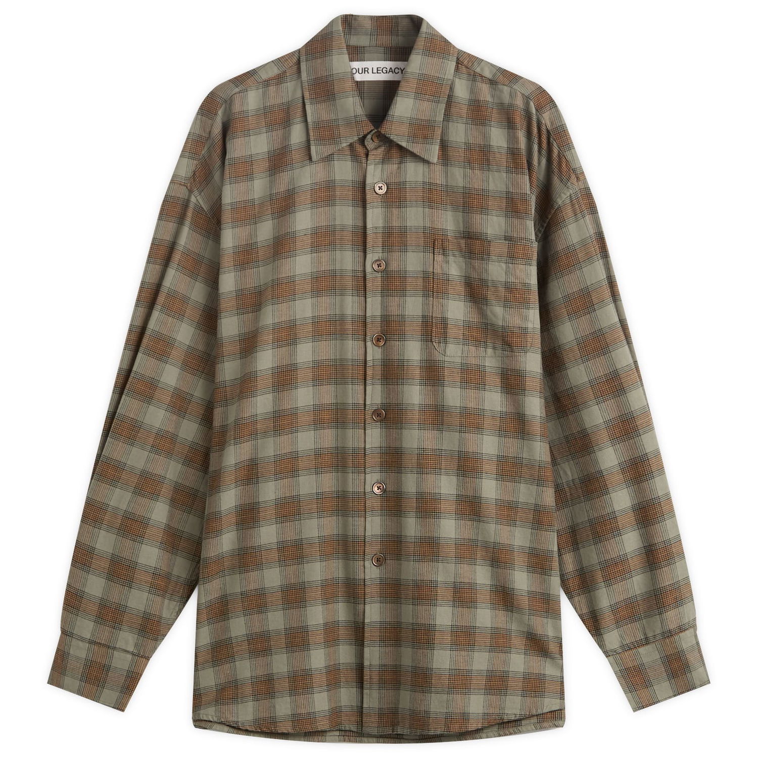 Skjorta OUR LEGACY Our Legacy Borrowed Shirt, Iowa Flannel Check Grön | M4252BI, 1