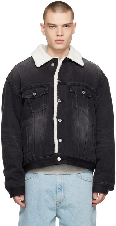 Jacka We11done Oversized Faux-Shearling Jacket Svart | WD-DJ3-22-378-U-BK, 0