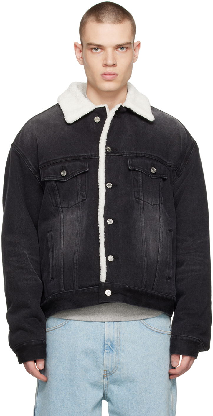Jacka We11done Oversized Faux-Shearling Jacket Svart | WD-DJ3-22-378-U-BK