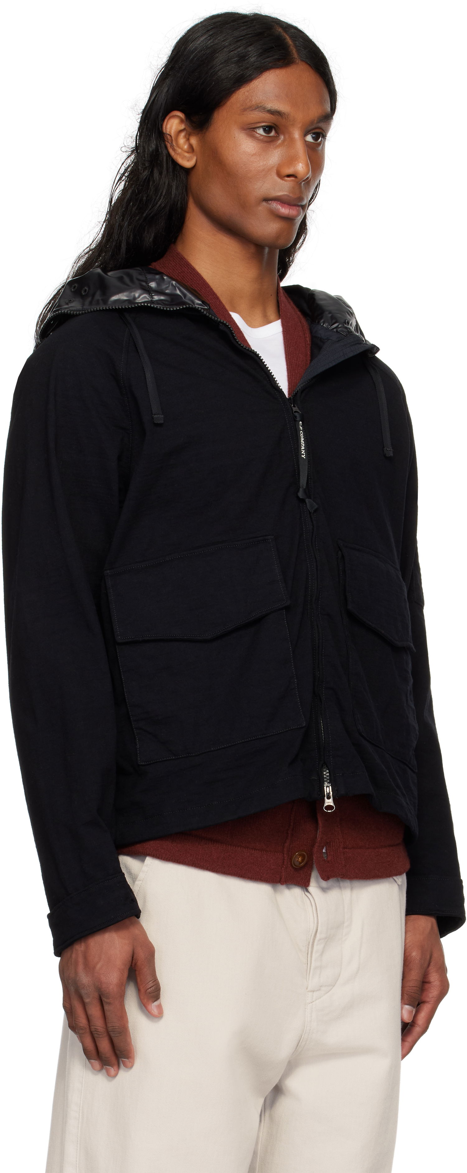 Parkas C.P. Company C.P. Company Knitted Nylon Explorer Jacket Svart | 18CMOW223A-110320G, 1