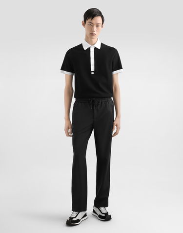 Byxor Dolce & Gabbana Dolce & Gabbana Structured Wool Canvas Trousers Svart | GP14UTFURK8N0000, 1