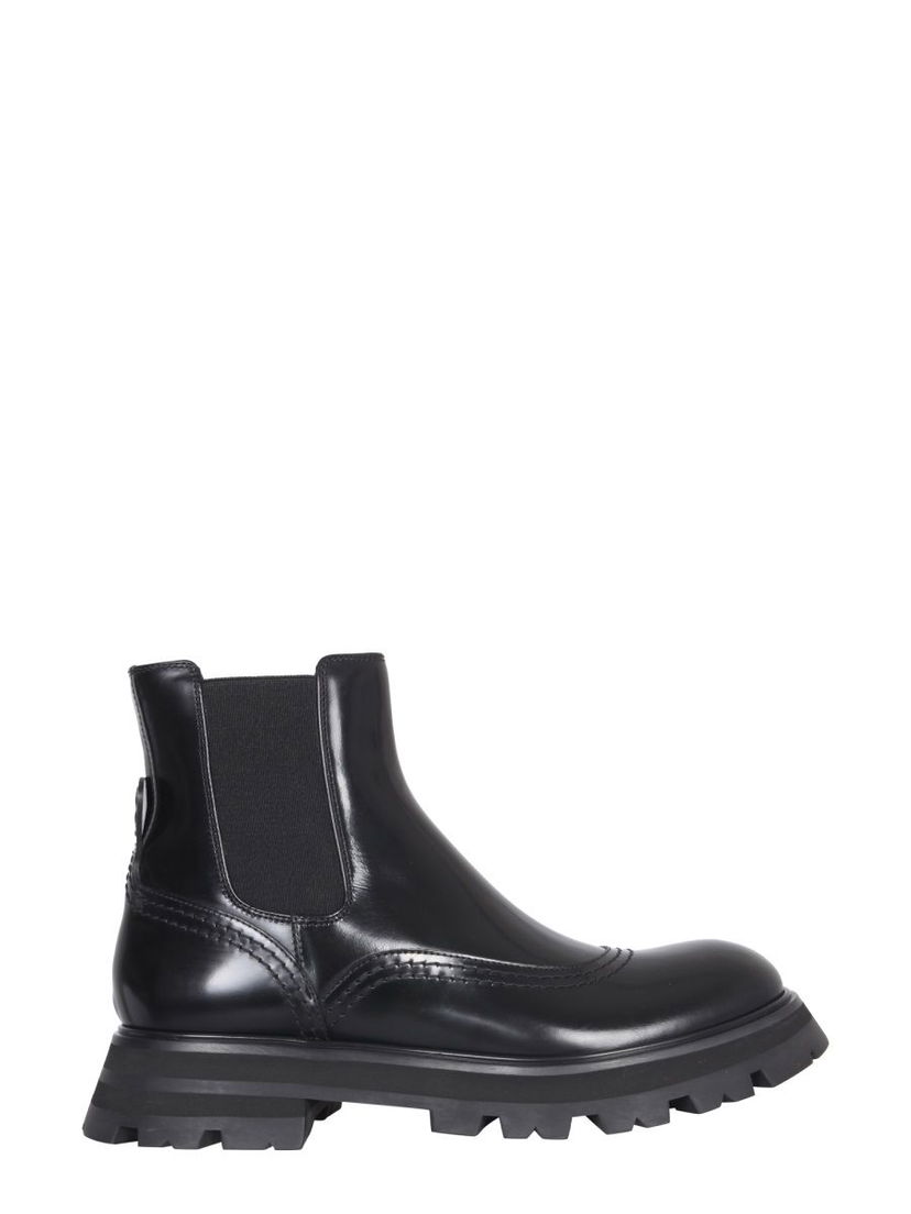 Sneakers och skor Alexander McQueen Alexander McQueen Leather Ankle Boots Svart | 666367WHZ841000