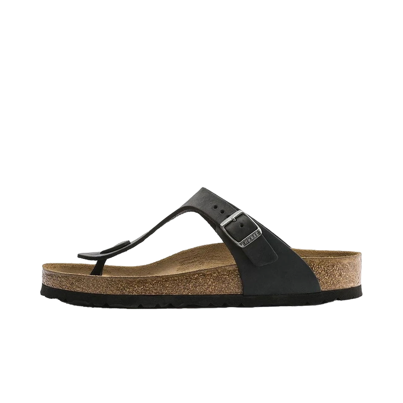 Sneakers och skor Birkenstock Gizeh Oiled Leather Black Regular Fit Svart | 845251