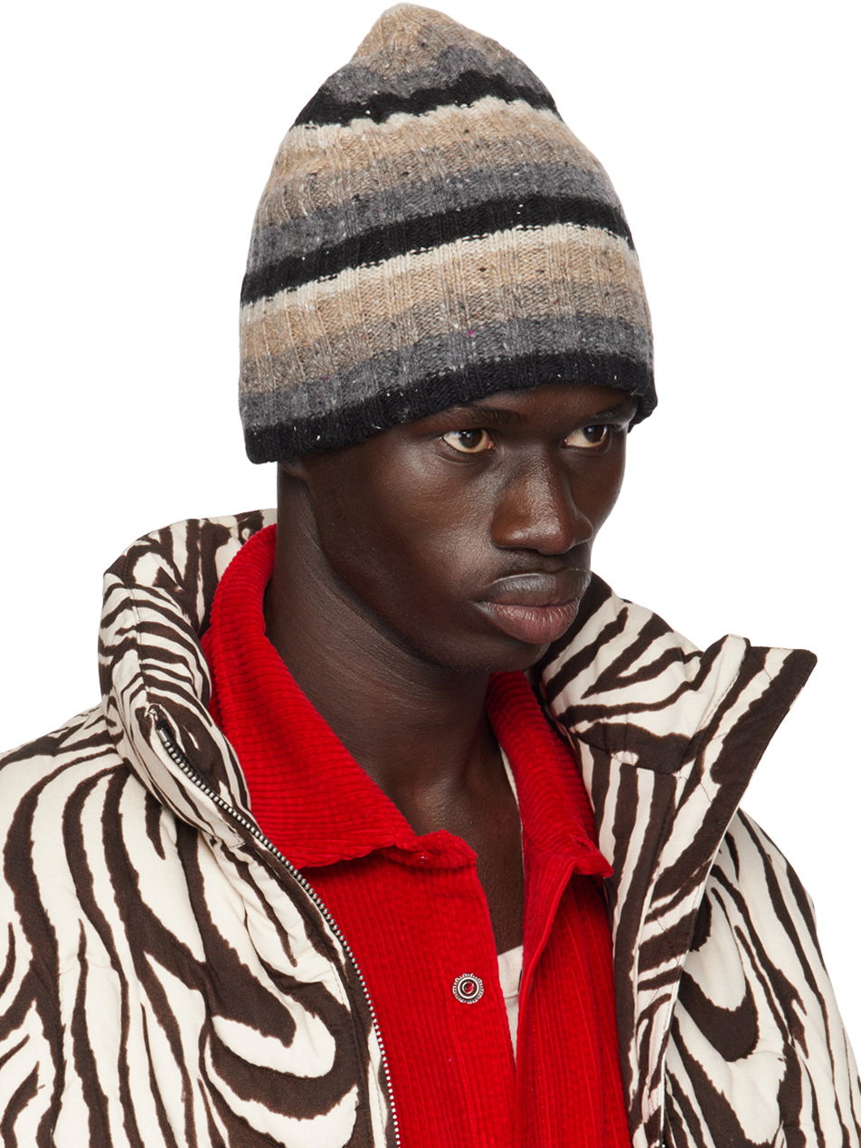 Mössa ERL Wool Striped Beanie Brun | ERL09K007, 1