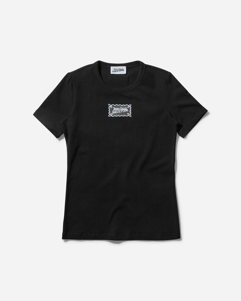 T-shirt Jean Paul Gaultier Embroidered Logo Baby T-Shirt Svart | 2431FTS091I-J056 0001