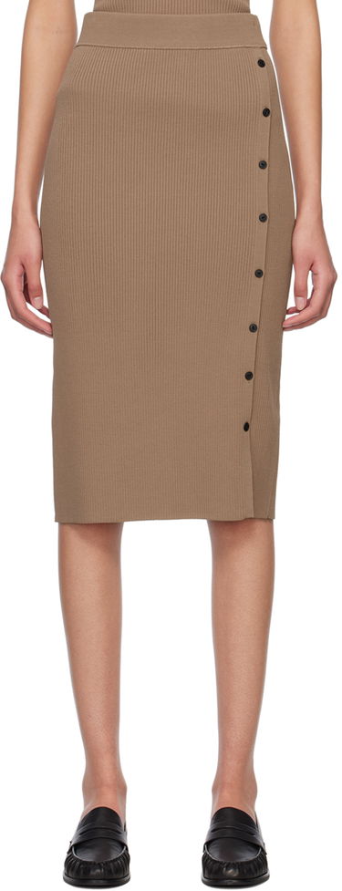 Kjol rag & bone Asher Midi Buttoned Ribbed Skirt Brun | WAS23S026YL26, 0