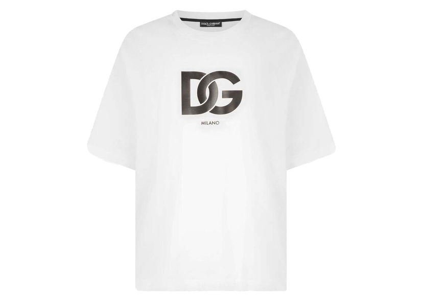 T-shirt Dolce & Gabbana Cotton DG Logo Print T-shirt White Vit | G8OA3TFU7EQW0800
