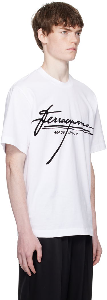 T-shirt FERRAGAMO Ferragamo Signature Crew Neck T-Shirt Vit | 786470, 1