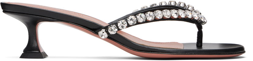 Sneakers och skor Amina Muaddi Gigi Thong Heeled Sandals Svart | GIGI THONG
