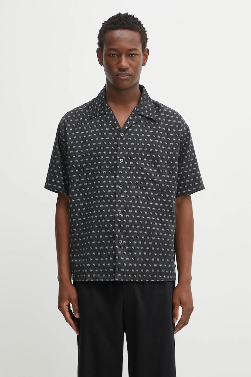 Skjorta Neighborhood NEIGHBORHOOD Monogram Pattern Relaxed Hawaiian Shirt Svart | 251TSNH.SHM11