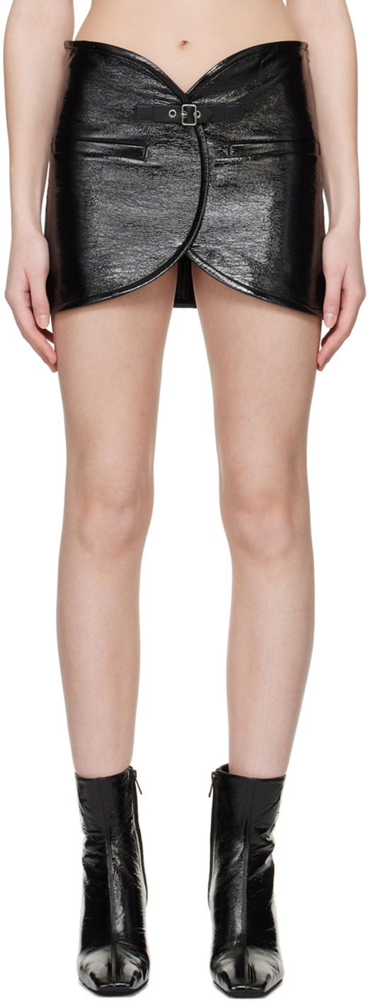 Kjol Courrèges Ellipse Patent Leather Miniskirt Svart | 124CJU143VY0014