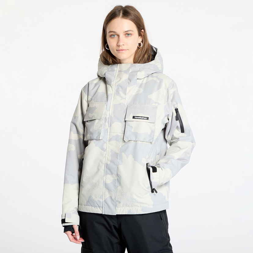Parkas Horsefeathers Snowstorm Print Hooded Jacket Vit | OW221B