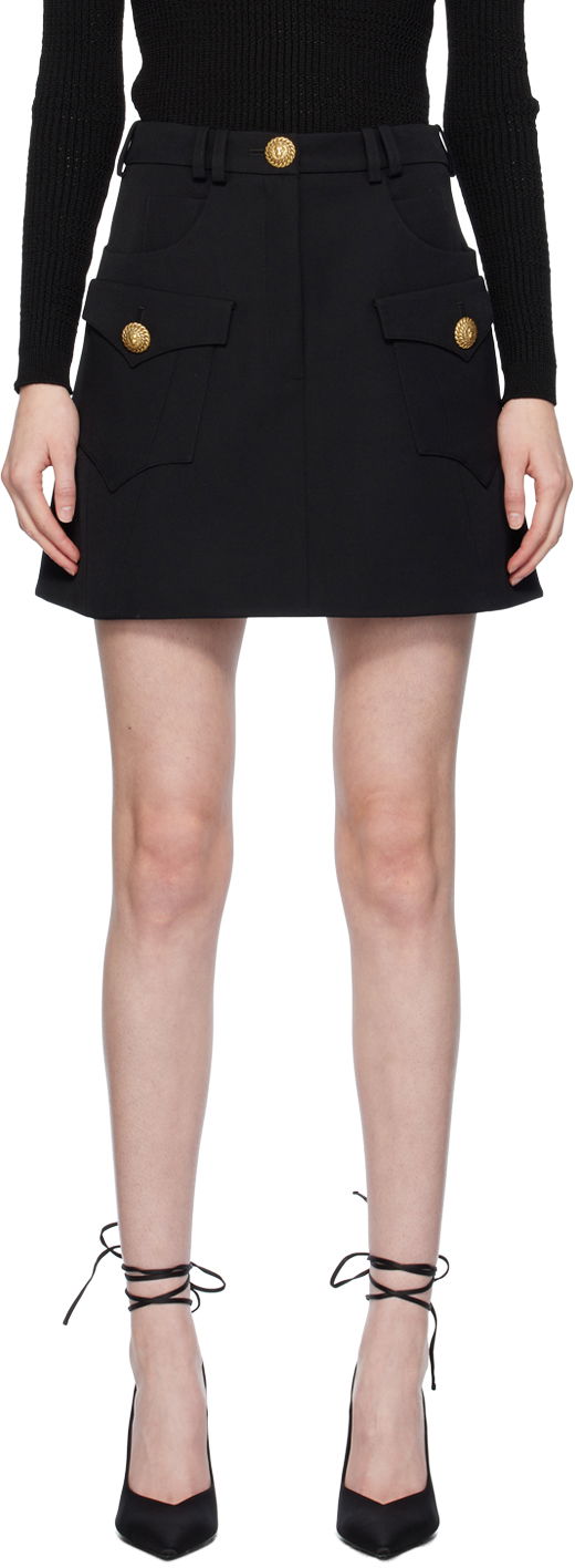 Kjol Balmain Pockets Miniskirt Svart | CF1LA359WC09