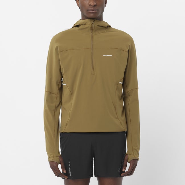 Sweatshirt Salomon Sense Aero Hybrid Hoodie Grön | LC2639300