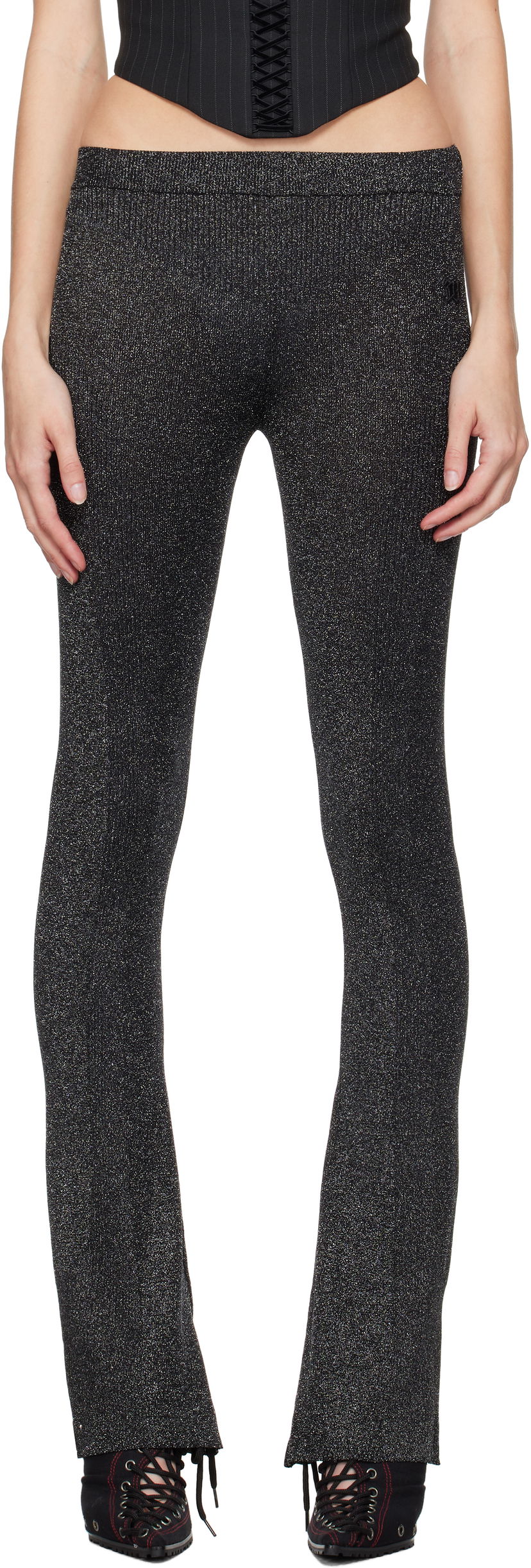 Damasker MISBHV Knitted Flared Trousers Svart | 241W307