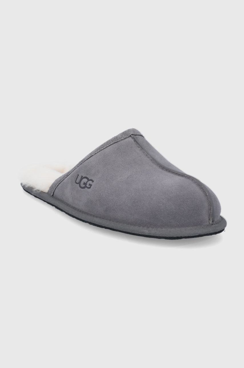 Sneakers och skor UGG Men's Scuff Suede/Sheepskin Slippers - Dark Grey Grå | 1101111-DGRY, 1