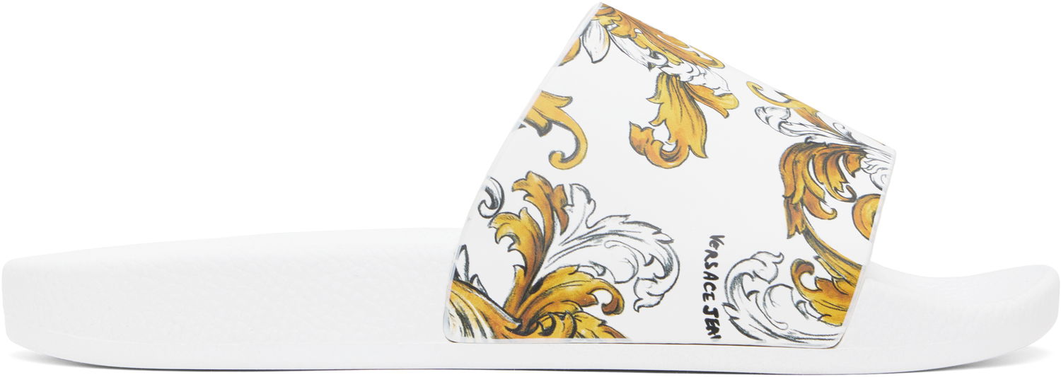 Tillbehör Versace Versace Jeans Couture Outline Barocco Pool Slides Vit | E78VA3SQ3_EZS365, 0
