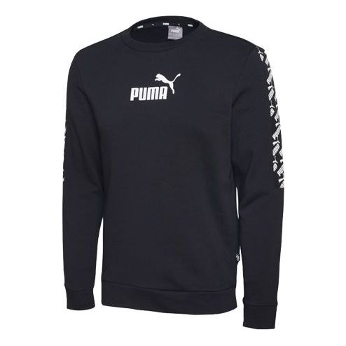 Sweater Puma Classic Printing Crew Sweatshirt Svart | 584096-01