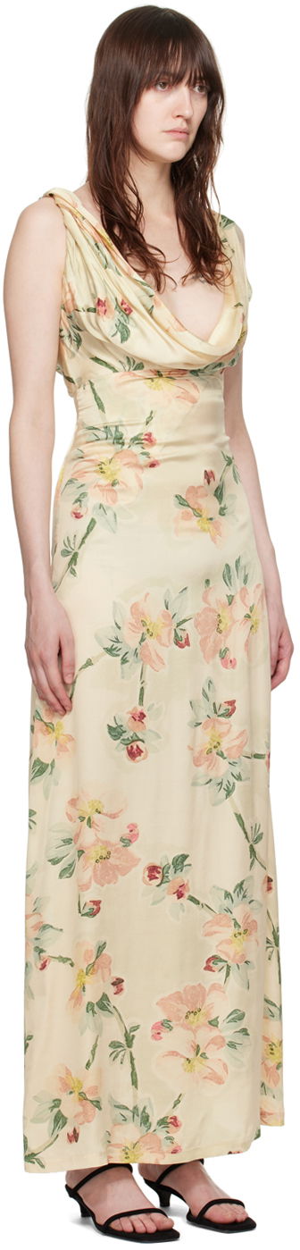 Klä TOTEME TOTEME Women's Floral Print Twist Maxi Dress Beige | 243-WRD1924-FB0220, 1