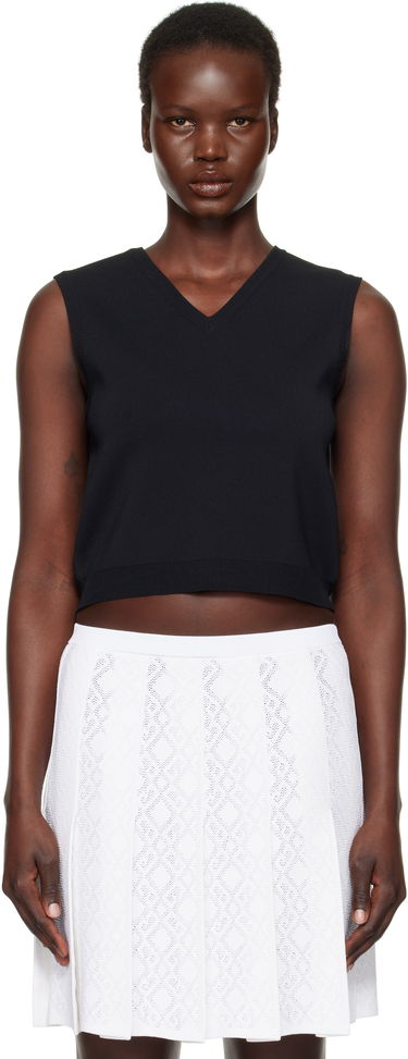 Linne Givenchy Sleeveless V-Neck Vest Svart | BW90TL4ZPG001, 0