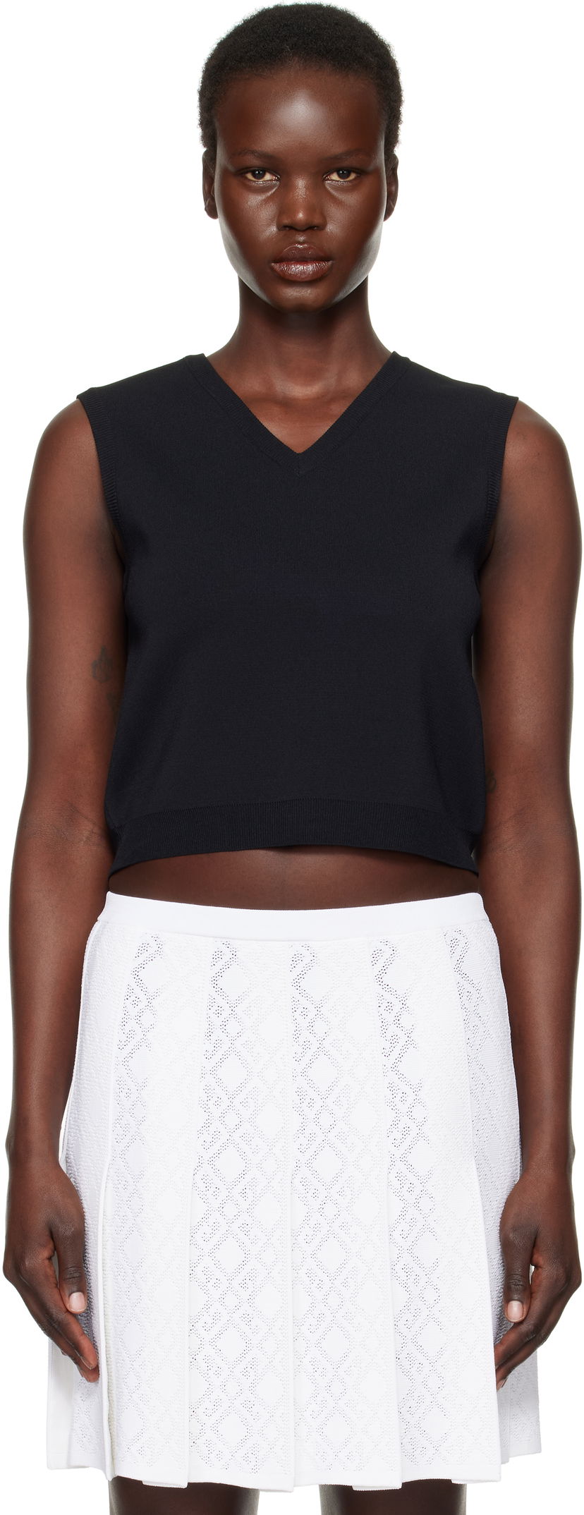 Linne Givenchy Sleeveless V-Neck Vest Svart | BW90TL4ZPG001
