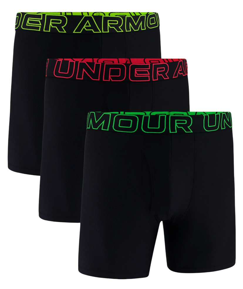 Boxare Under Armour Performance Tech Mesh 6-Inch 3-Pack Boxer Briefs Svart | 1383884-005