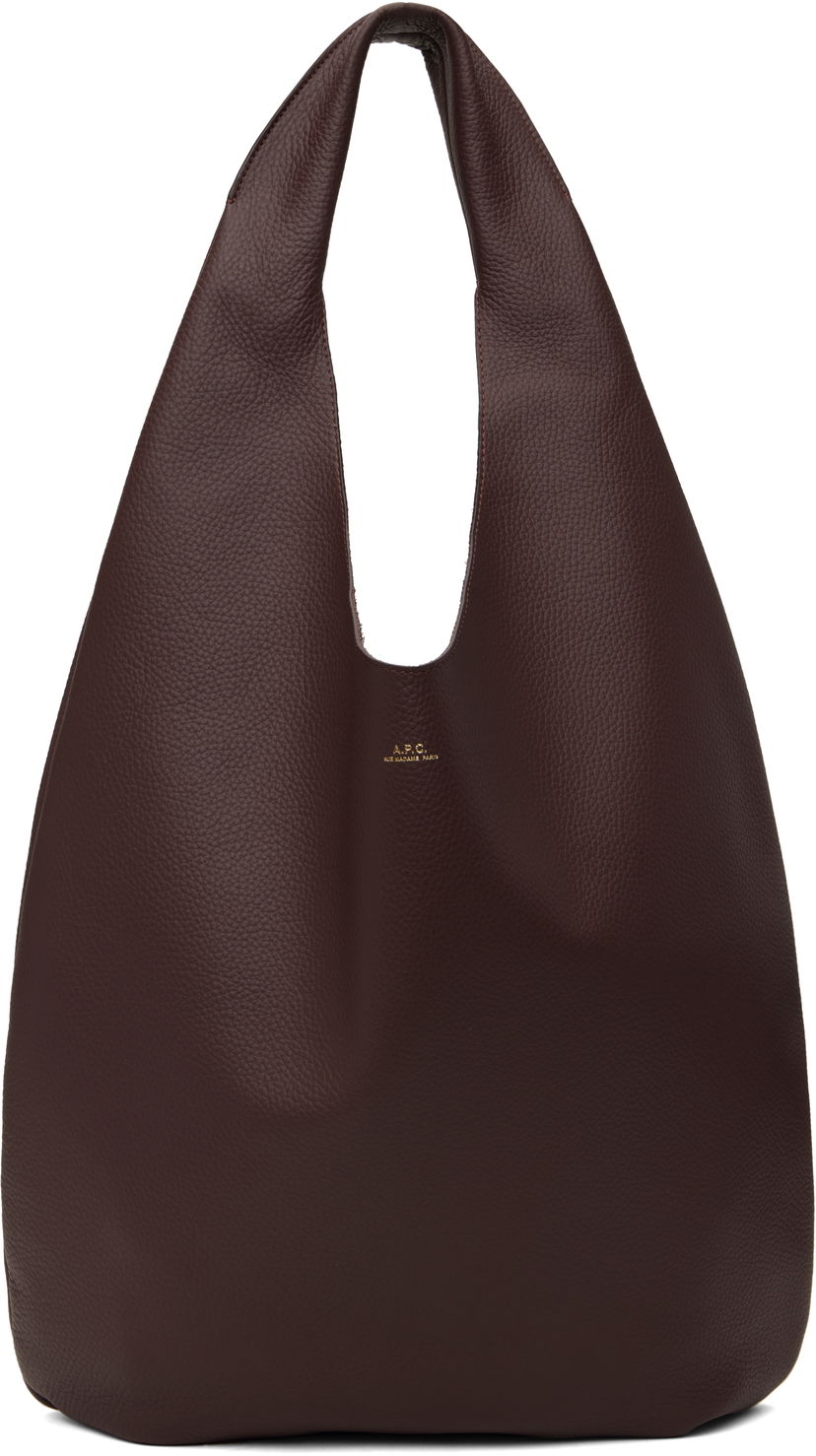 Tygpåse A.P.C. 'Le Neige' Leather Shoulder Bag Brun | PXCBC-F67008