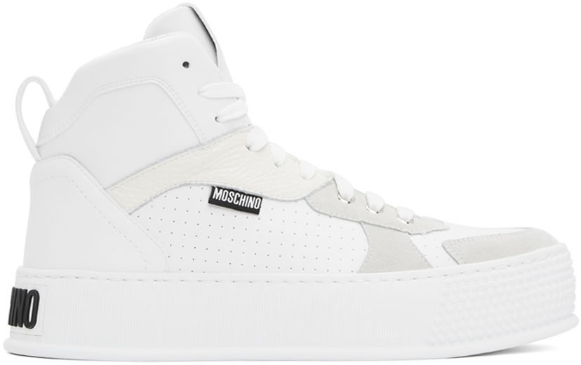 Kläder Moschino Moschino Bumps & Stripes High-Top Vit | MB15594G0IGAE10B