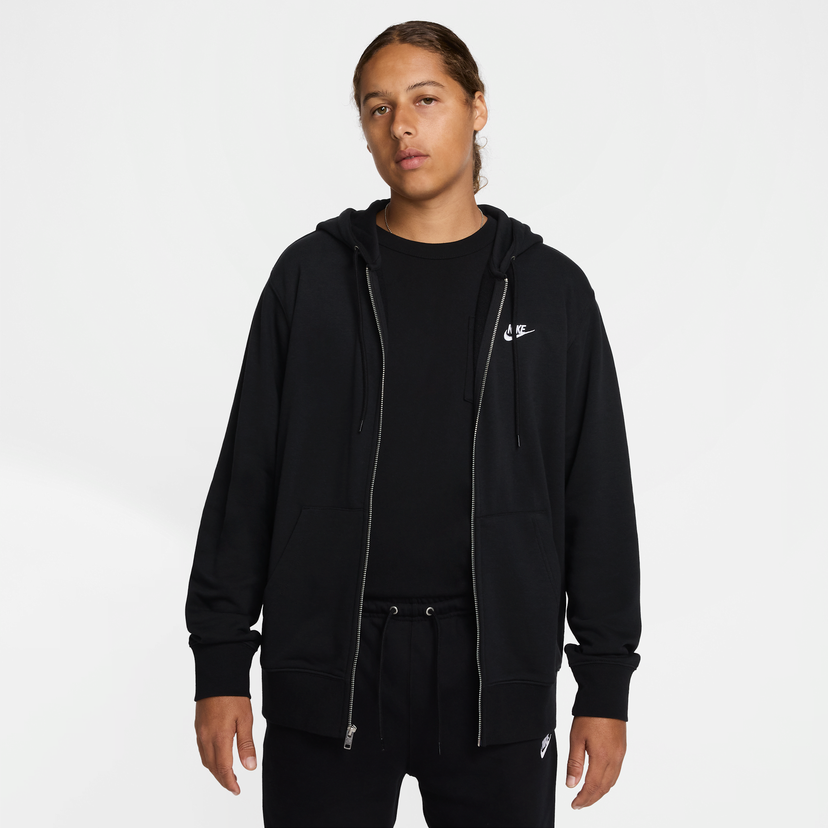 Sweatshirt Nike Nike Club Full-Zip Hoodie Svart | FN3884-010