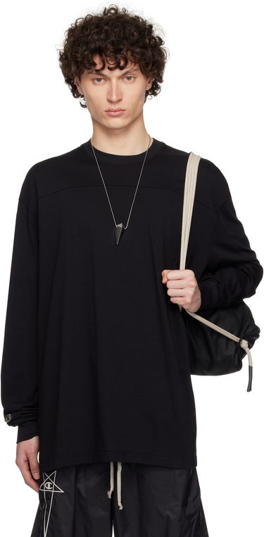 T-shirt Rick Owens Rick Owens Champion Edition Girdered Long Sleeve T-Shirt Svart | CM01E1672 CHJG JERSEY, 0
