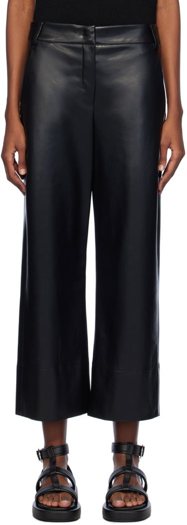 Byxor Max Mara Max Mara Faux-Leather Wide Leg Pants Svart | 2419781021600 MM13037, 0