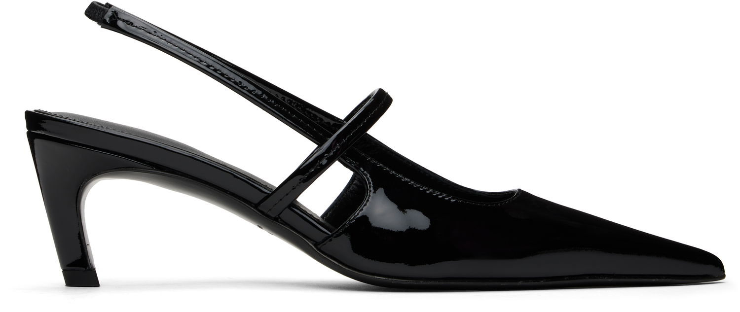 Sneakers och skor TOTEME Sharp Patent Slingback Heels Svart | 251-WAS821-LE0091, 0