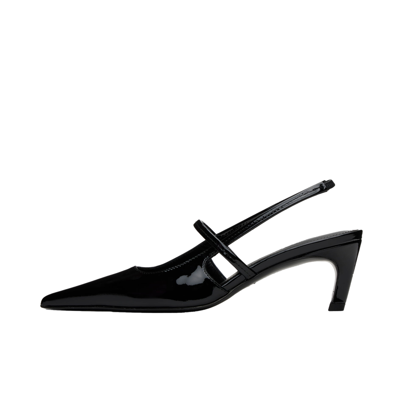 Sneakers och skor TOTEME Sharp Patent Slingback Heels Svart | 251-WAS821-LE0091