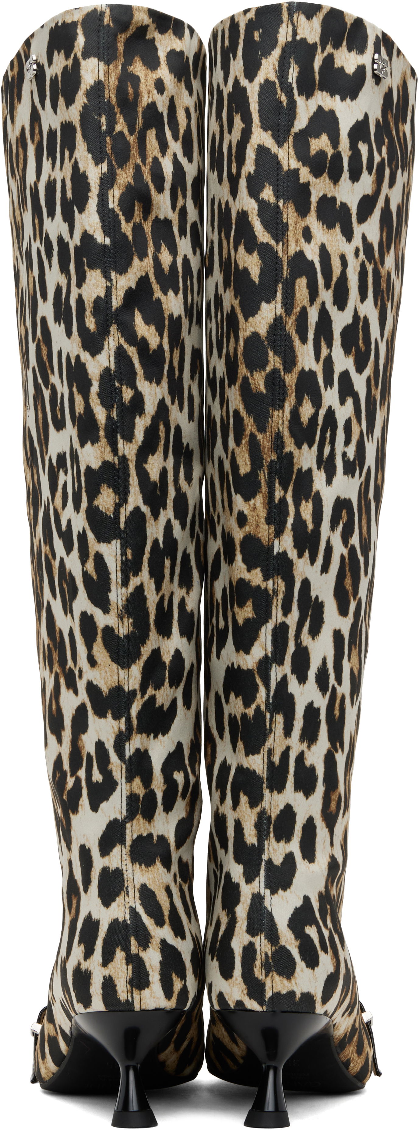 Tillbehör GANNI GANNI Slouchy Leopard-Print Kitten Heel Boots Flerfärgad | S2877, 1