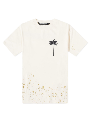 T-shirt Palm Angels Painted Palm Tee Vit | PMAA001F22JER0040410