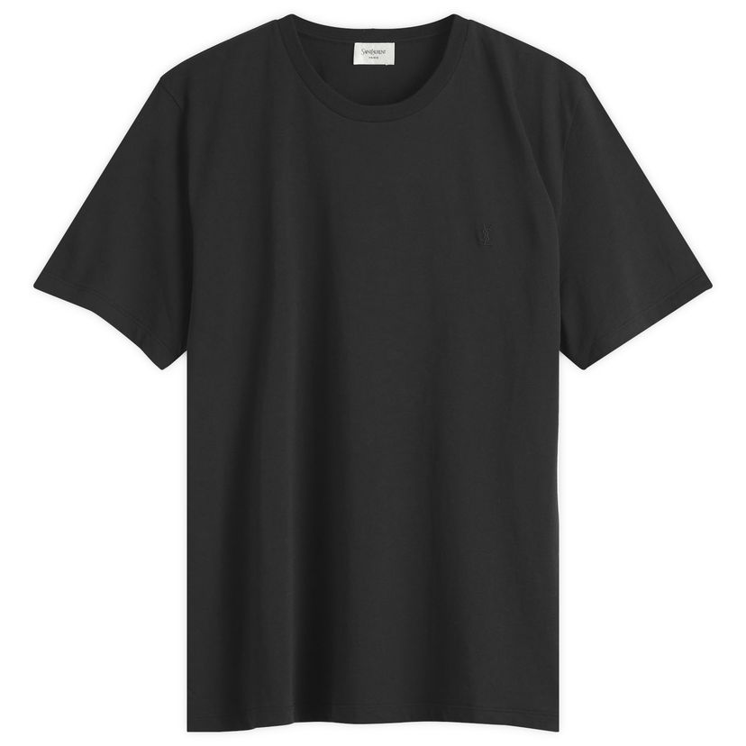 T-shirt Saint Laurent Washed Cotton T-Shirt, Size Large Svart | 819395-Y2ZJ2-1000