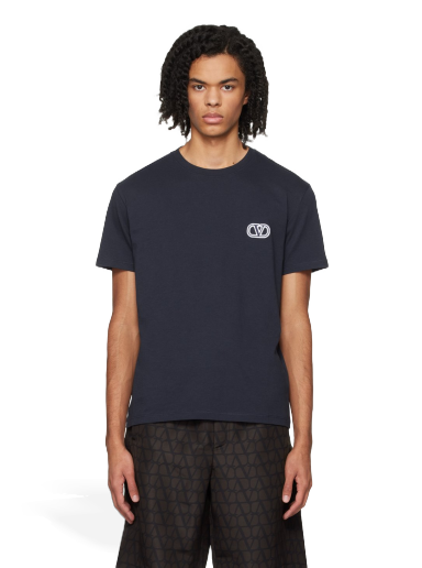 T-shirt Valentino Appliqué T-Shirt Svart | 4V3MG10V9LJ