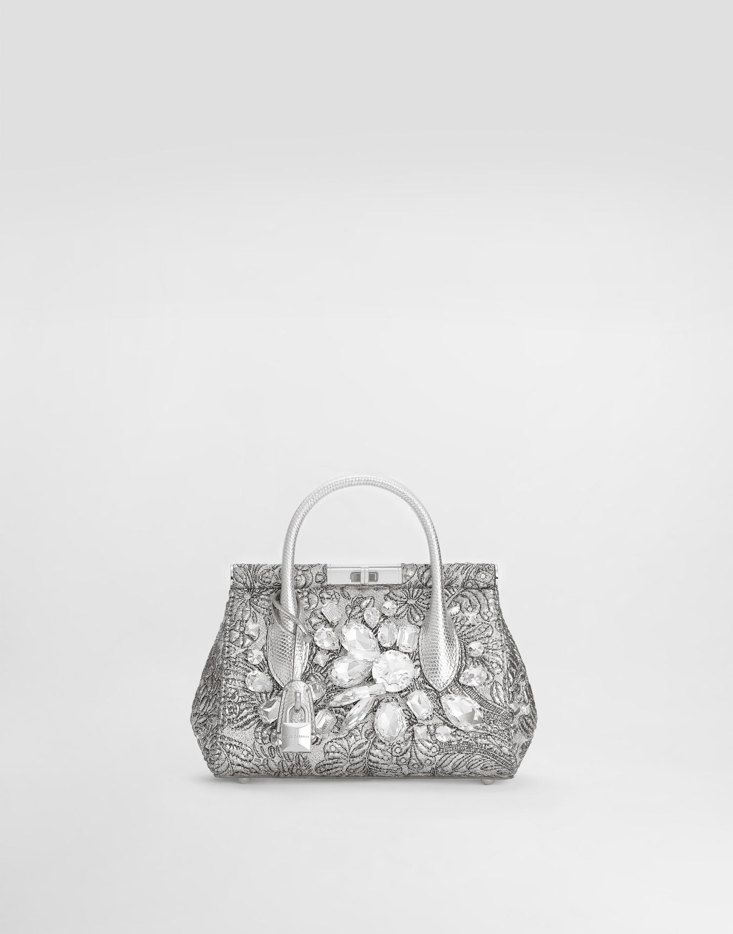 Handväska Dolce & Gabbana Marlene Day Mini Handbag with Embroidery and Crystals Metallisk | BB7744AR8458D708, 0
