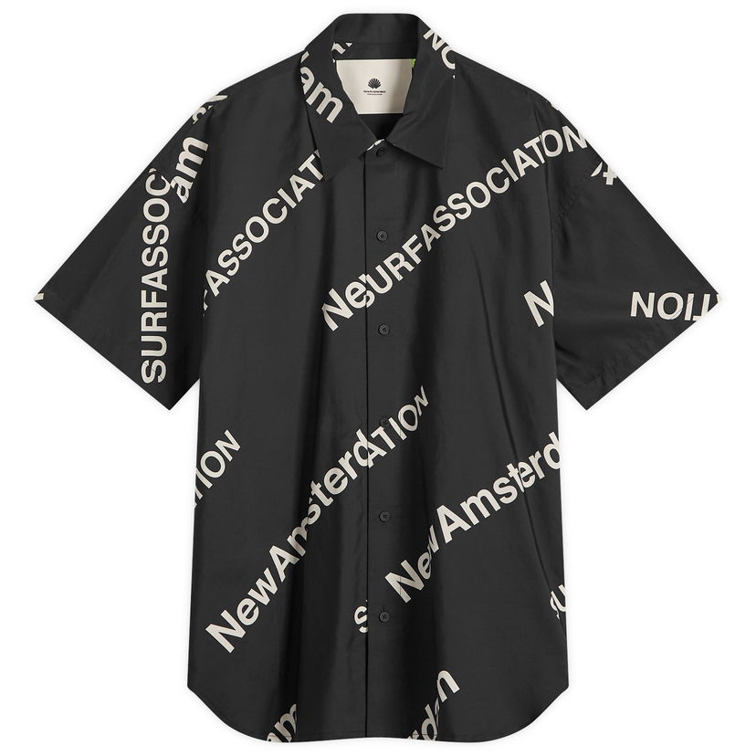 Skjorta New Amsterdam Surf Association New Amsterdam Surf Association Logo Printed Shirt, Size Large Svart | 2501144002