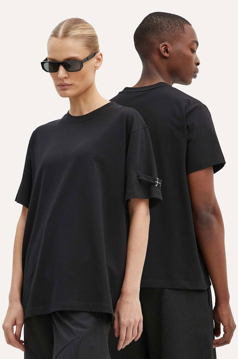 T-shirt HELIOT EMIL Black Buckle Detail T-Shirt Svart | PREAW24.M.09.119