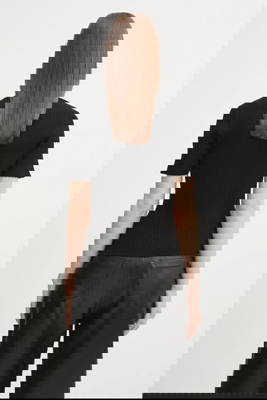 T-shirt KENZO Kenzo Textured Summer Top Svart | FF62TO6033CW, 2