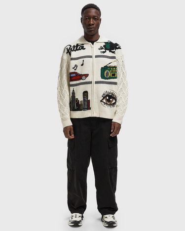 Sweater Patta Perfect Day Full-Zip Knitted Cardigan with Graphic Motifs and Cable Knit Sleeves Flerfärgad | POC-AW25-7010-391-0006-212, 2