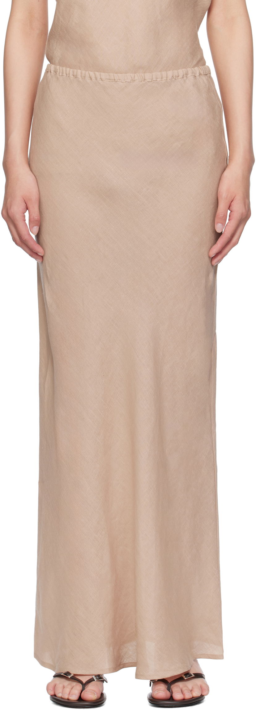 Kjol Baserange Baserange Dydine Maxi Skirt Beige | SKDY-LI-SU25