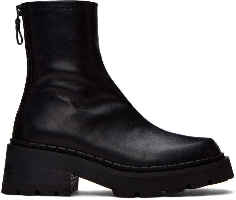 Kläder BY FAR BY FAR Alister Leather Ankle Boots Svart | 22PFALIQBLNAP