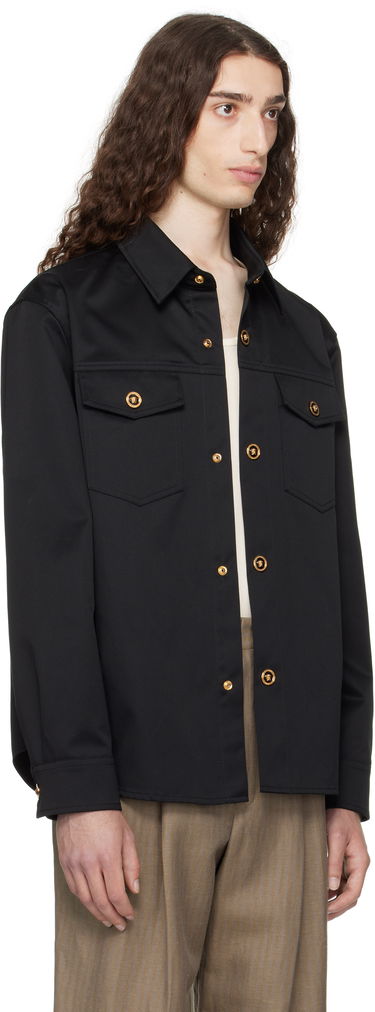 Skjorta Versace Versace Gabardine Overshirt Svart | 1017413_1A01718, 1