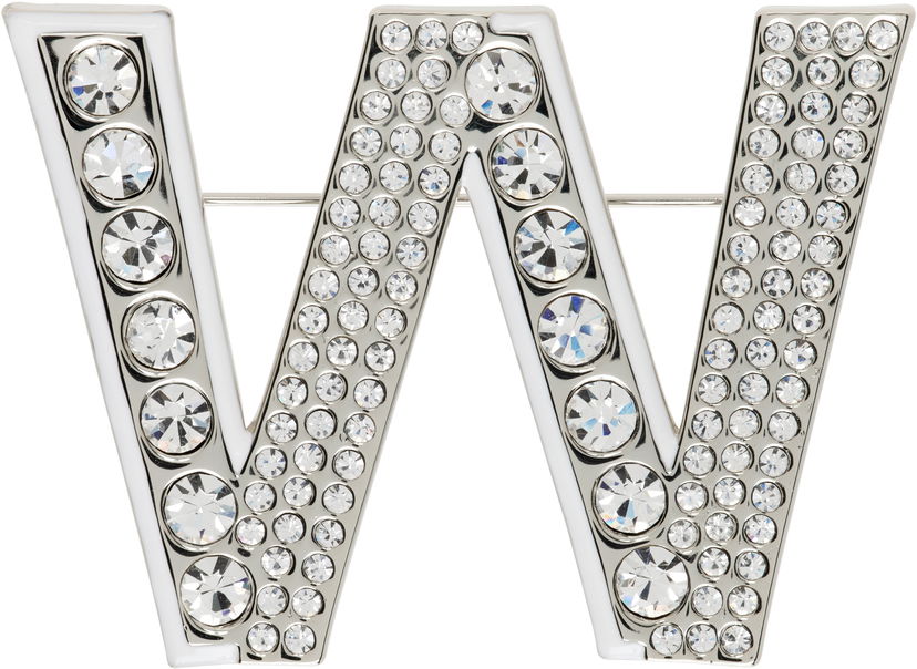 Pin Max Mara Weekend Max Mara Carella Crystal Letter W Brooch Metallisk | 2515751104600