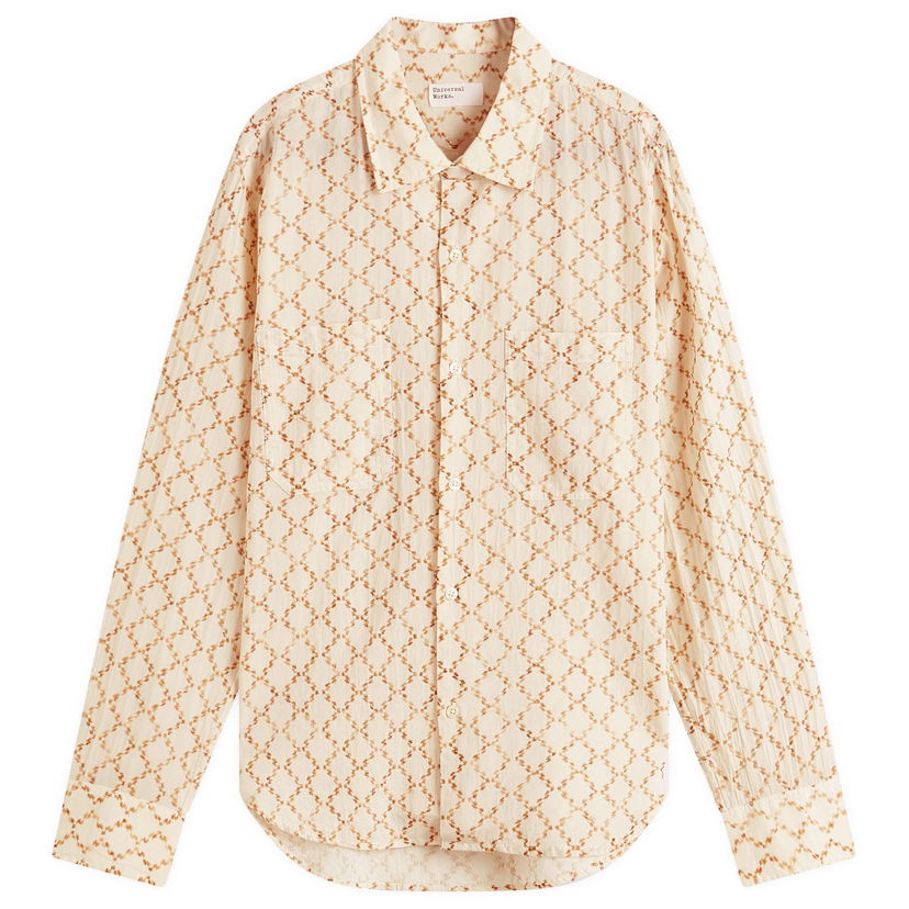 Skjorta Universal Works Milta Weave Work Shirt, Size Large Beige | P32071-CAM