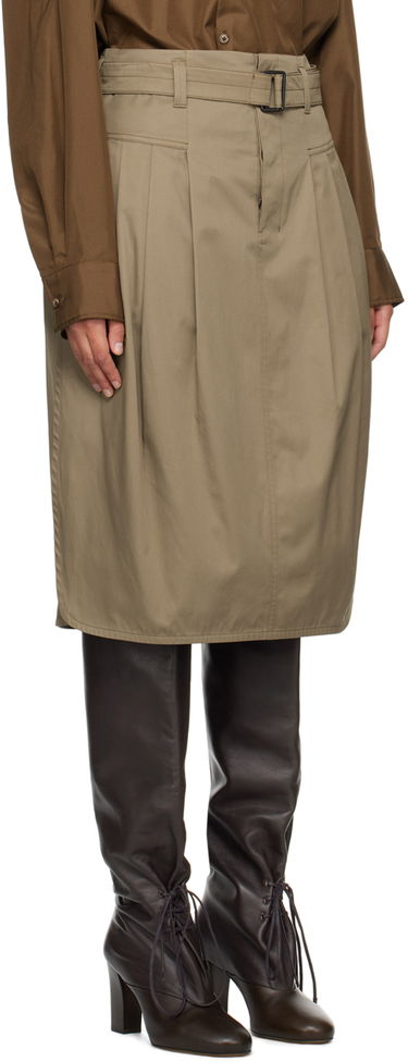 Kjol LEMAIRE LEMAIRE Pleated Belted Midi Skirt Svart | SK1010 LF824, 4