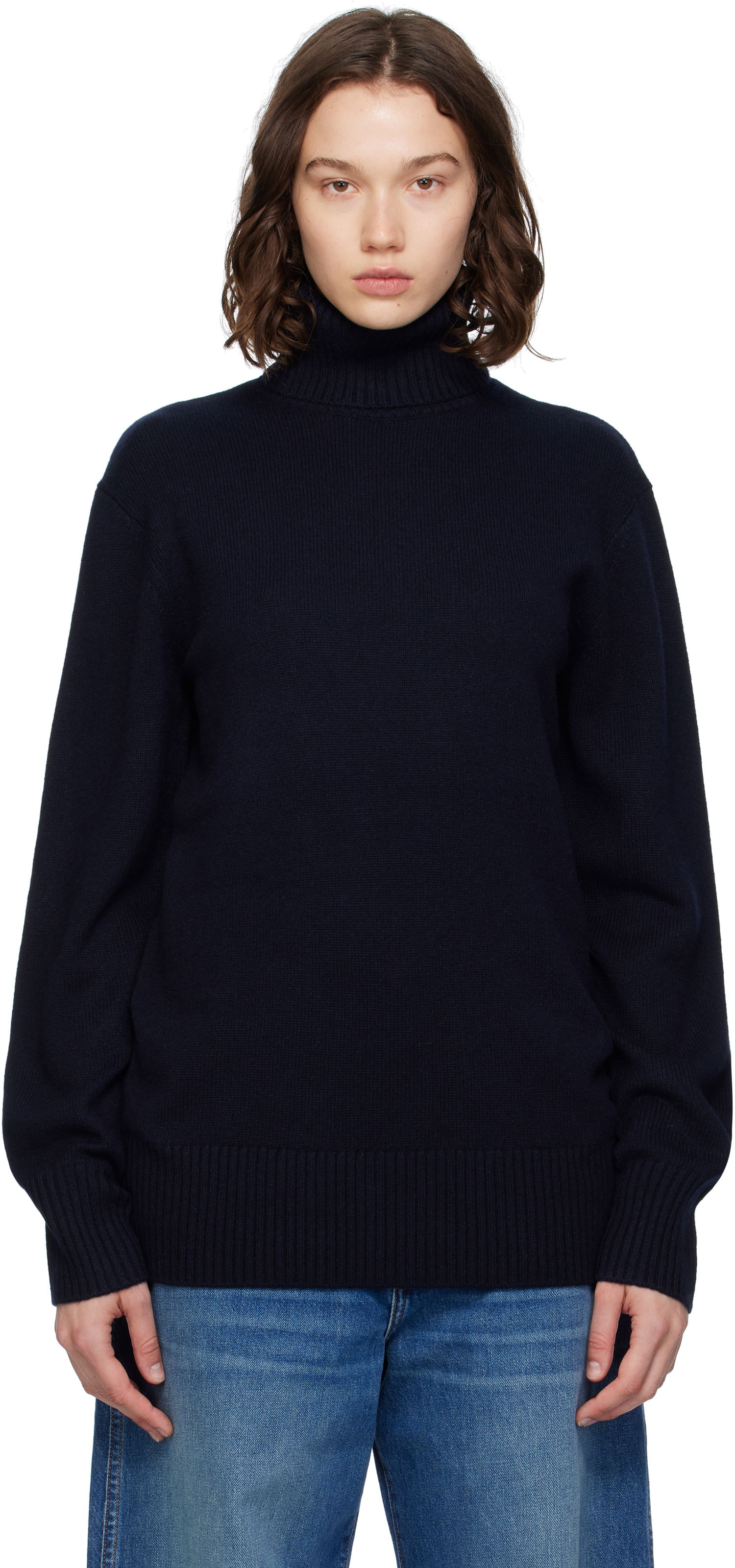 Sweater TOTEME TOTEME Cashmere Turtleneck Sweater Mörkblå | 252-WRT0474-YA0016, 0