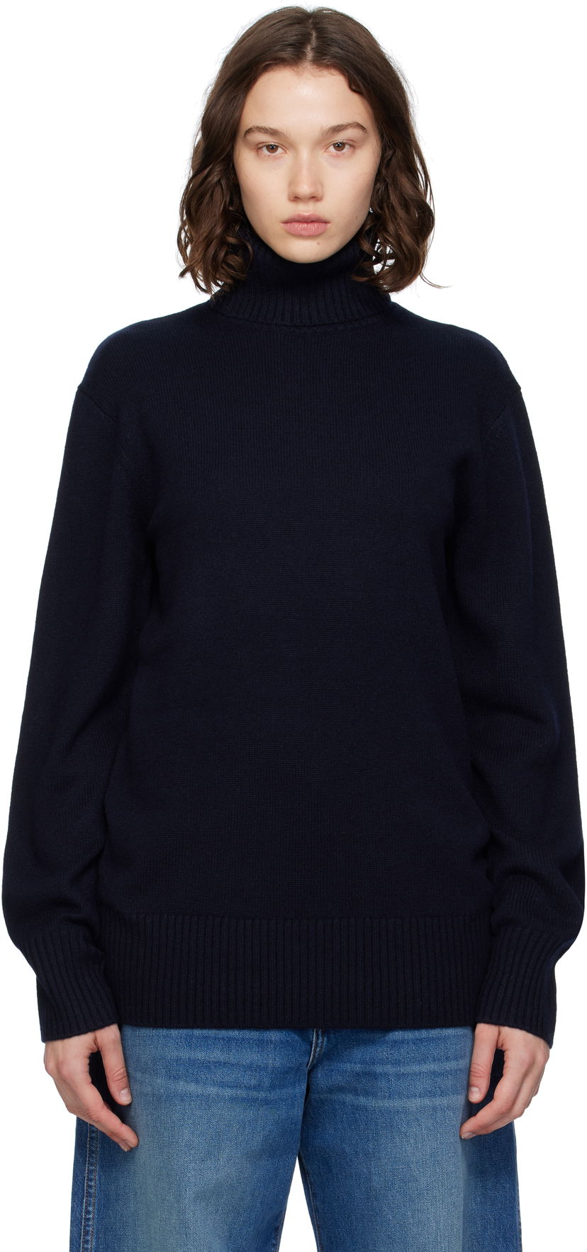 Sweater TOTEME TOTEME Cashmere Turtleneck Sweater Mörkblå | 252-WRT0474-YA0016